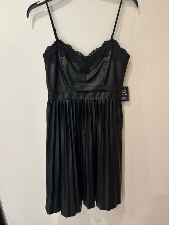 Express Dresses & Skirts - New Express Faux Leather Pleated Dress Size Small